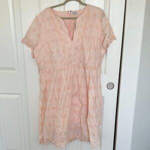 Madewell Pink Eyelet Dress